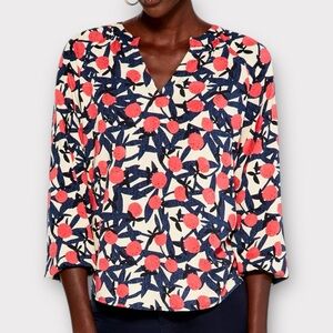 Nic + Zoe Fresh Squeeze Blouse‎ Top Women's XXL V-Neck Popover Classic